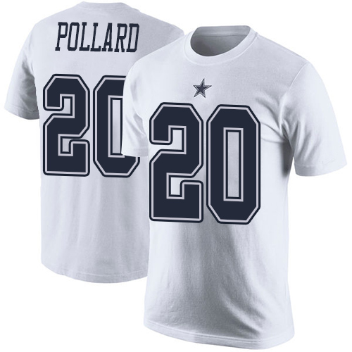 Men Dallas Cowboys White Tony Pollard Rush Pride Name and Number #20 Nike NFL T Shirt